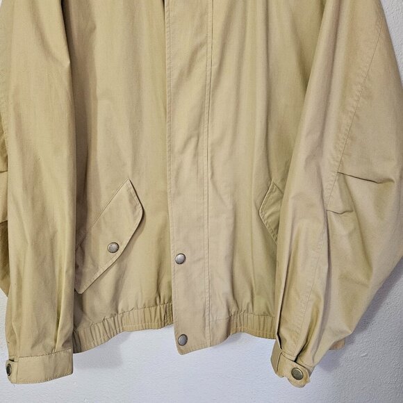 Vintage Men's London Fog Bomber Style Beige Jacket Preppy Casual Size L - Picture 3 of 11